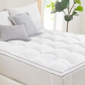 Queen Size Mattress Topper Cooling Extra Thick Snow Down Pillow Topper